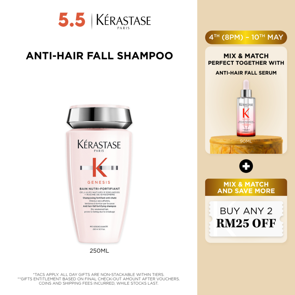 [5.5 EXCLUSIVE] KERASTASE Genesis Nutri Fortifant Strengthening Shampoo For Hair Breakage, Hair Loss
