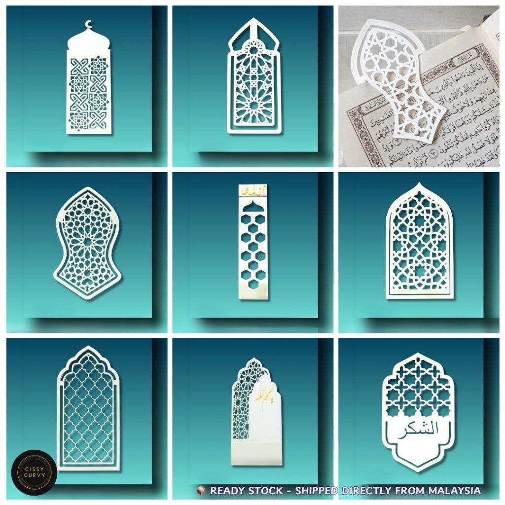 BOOKMARK ISLAMIC QURAN PAGE MARKER PENANDA BUKU ARABIC GEOMETRIC MUSLIM WEDDING RAYA EID HAJJ GIFT