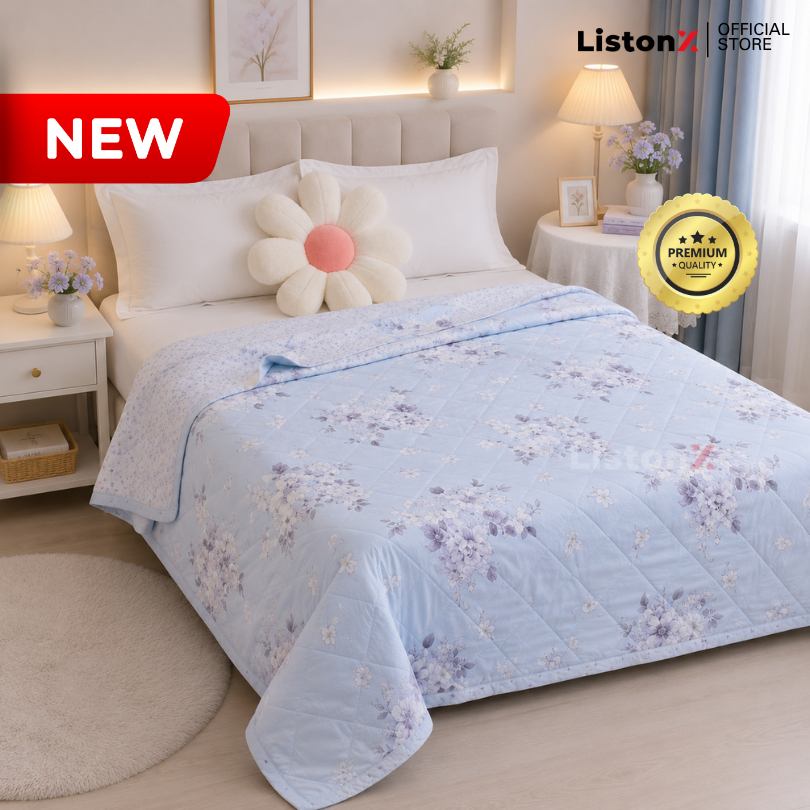ListonX Premium Cotton Selimut | Ultra Soft, Breathable & Lightweight Blanket | Machine Washable Cozy Comfort for Better