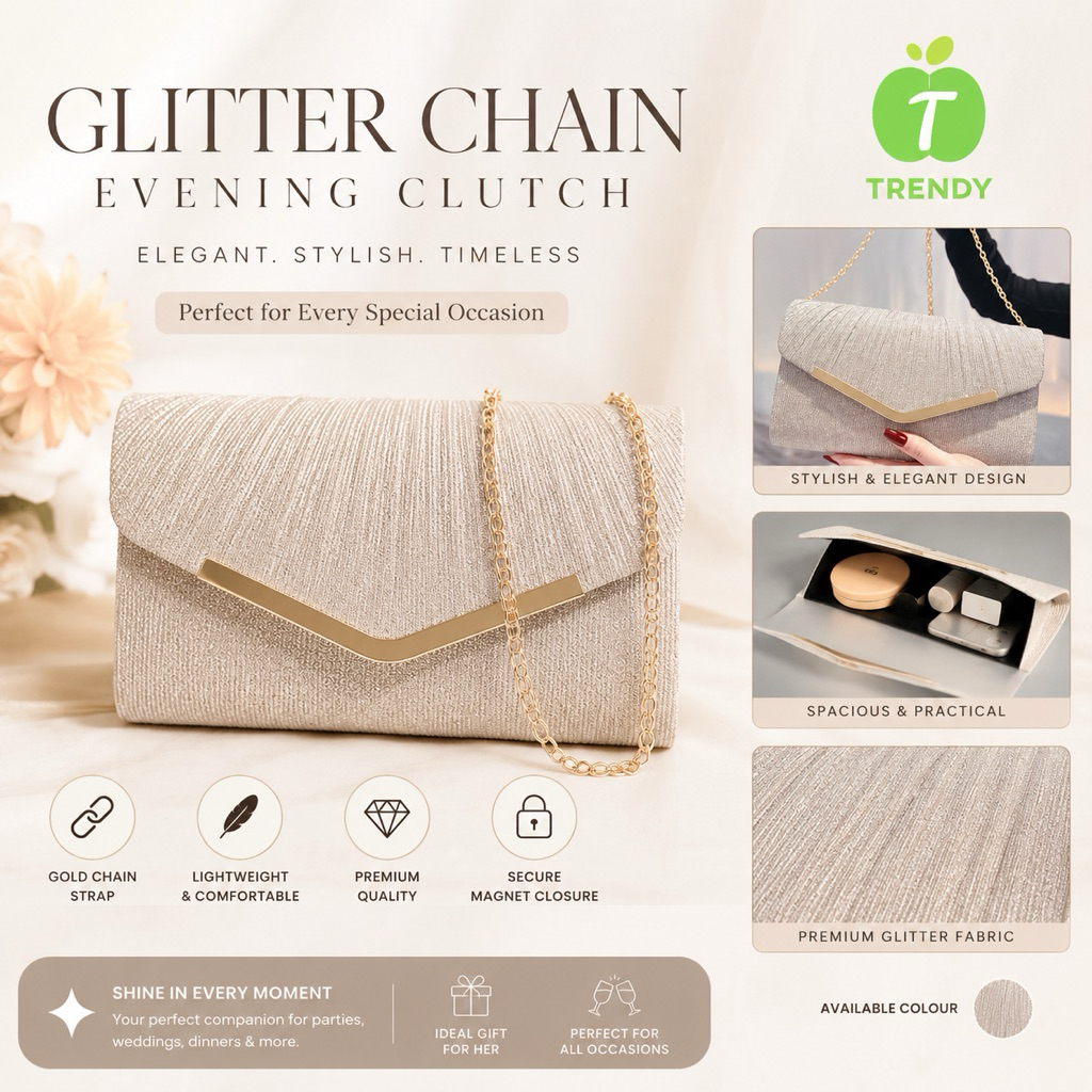 Women Evening Clutch Bag Luxury Wedding Dinner Handbag Elegant Chain Sling Party Purse Beg Perempuan