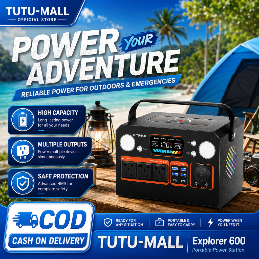 Portable Power Station 220V Camping Outdoor Generator Rechargeable Backup Battery Supply with AC USB DC Output Emergency