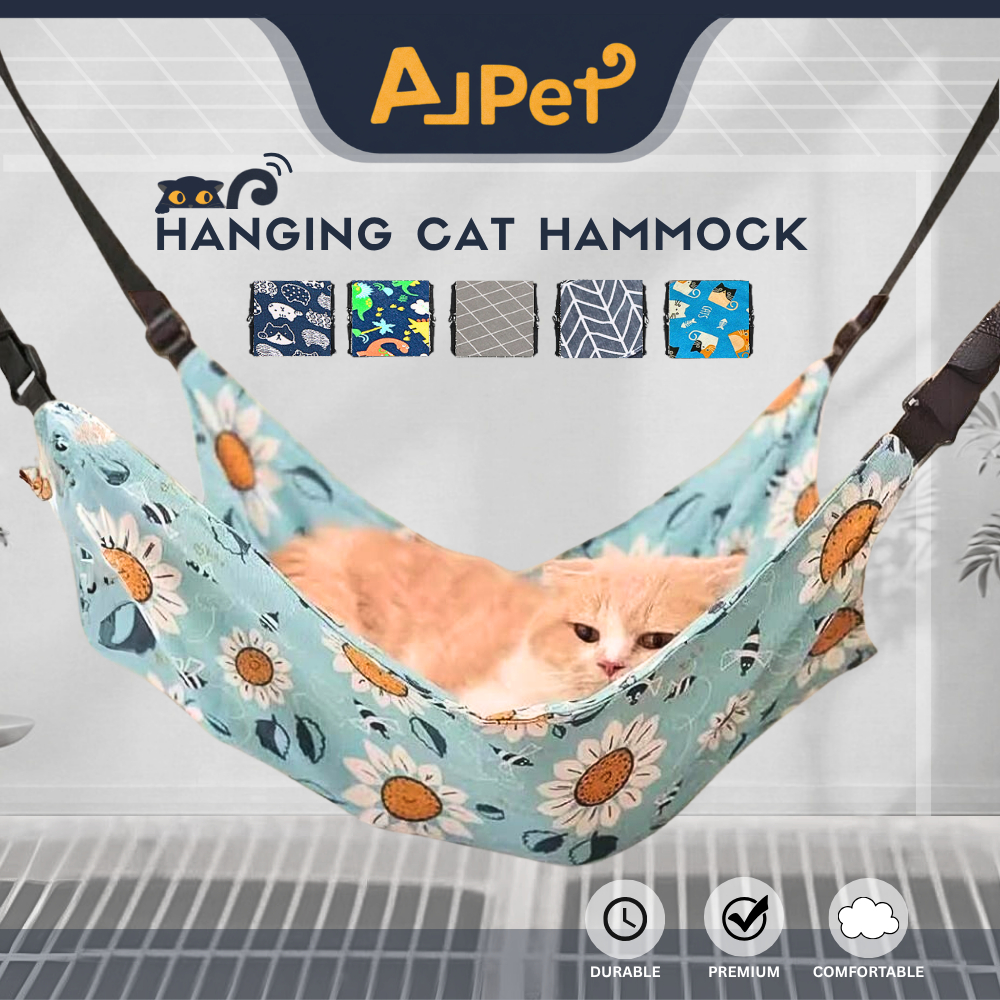 AJPET Hanging Cat Hammock Bed Buaian Kucing Cat Cage Hanging Bed Cat Hanging Sleeping Bed Tilam Sangkar Kucing 猫吊床