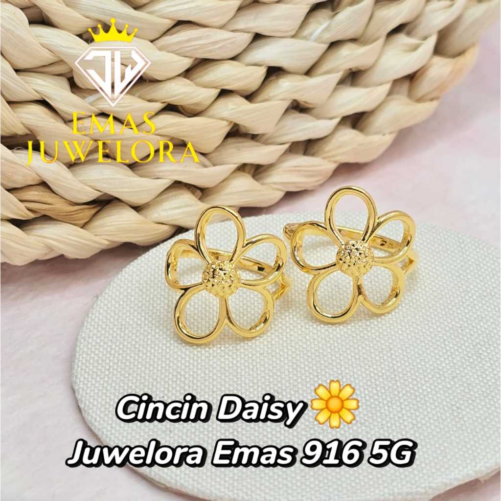 Juwelora Emas 916 3L I Cincin Bunga Daisy I Koleksi Bunga I Emas 916 #emasbajet #emas916 #emasmalaysia