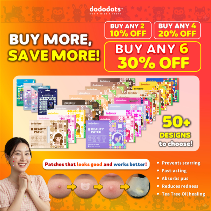 [UP TO 30% OFF] Dododots Pimple Patches - ALL | Asia's No.1 Clinical-Grade Hydrocolloid Acne Patch w/wo Tea Tree Oil