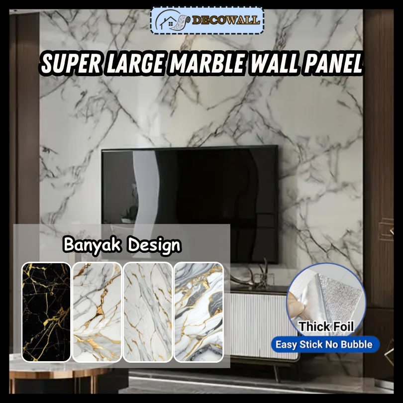 Large 300cm x 120cm Flexi Marble Sheet Imitation Ceramic Wallpaper Dinding TV Papan Latar Belakang