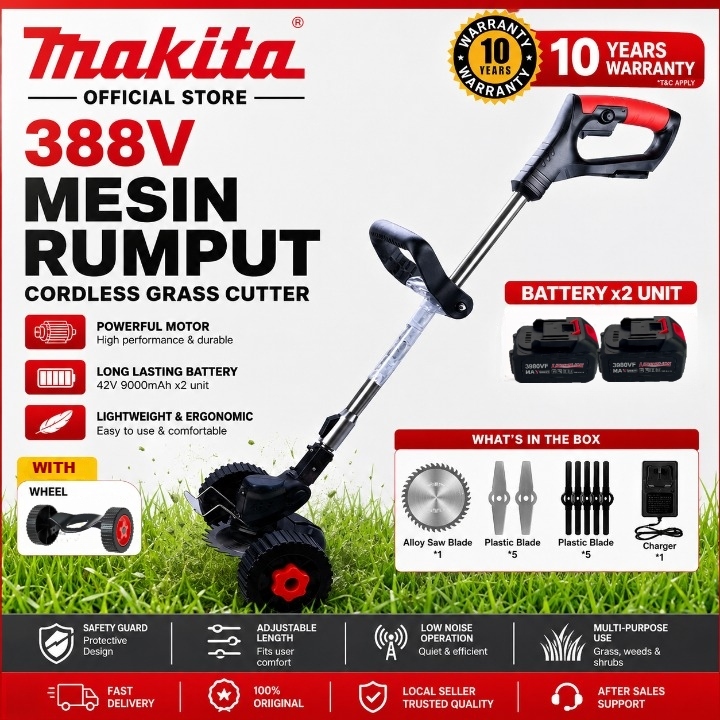 MAKITA Mesin Rumput Heavy Duty Mesin Rumput Bateri Mesin Potong Rumput Grass Cutter Machine 割草机
