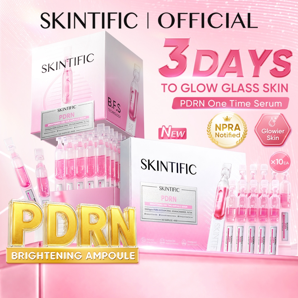 [NEW LAUNCH] SKINTIFIC PDRN Skin Booster Ampoule Serum Single Dose Niacinamide Brightening Repair Hydrating 1ml x 30pcs