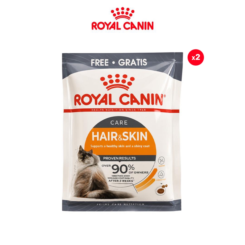 [FREE GIFT] Royal Canin Hair & Skin Care Adult (50G) Dry Cat Food Makanan Kucing x2