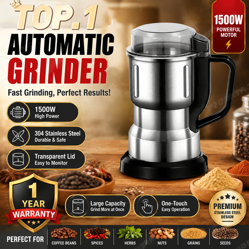 Ready Stock Portable Electric Grinder 1500W Mesin Pengisar | 1500ML Stainless Steel Electric Food Grinder 家用研磨机 磨粉机