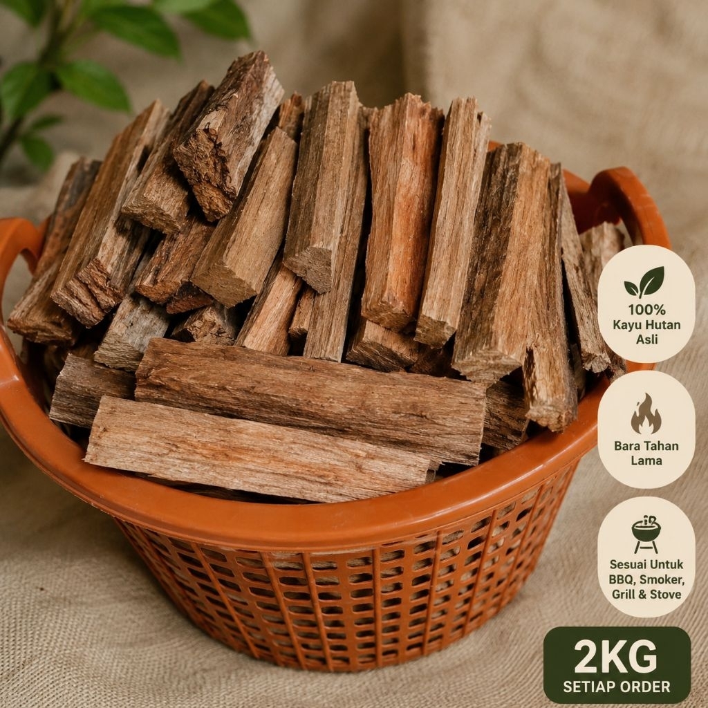 Jungle Firewood Smoking Wood – Kayu Api BBQ Smoker Grill Wood Stove Camping 6 Inch Cut