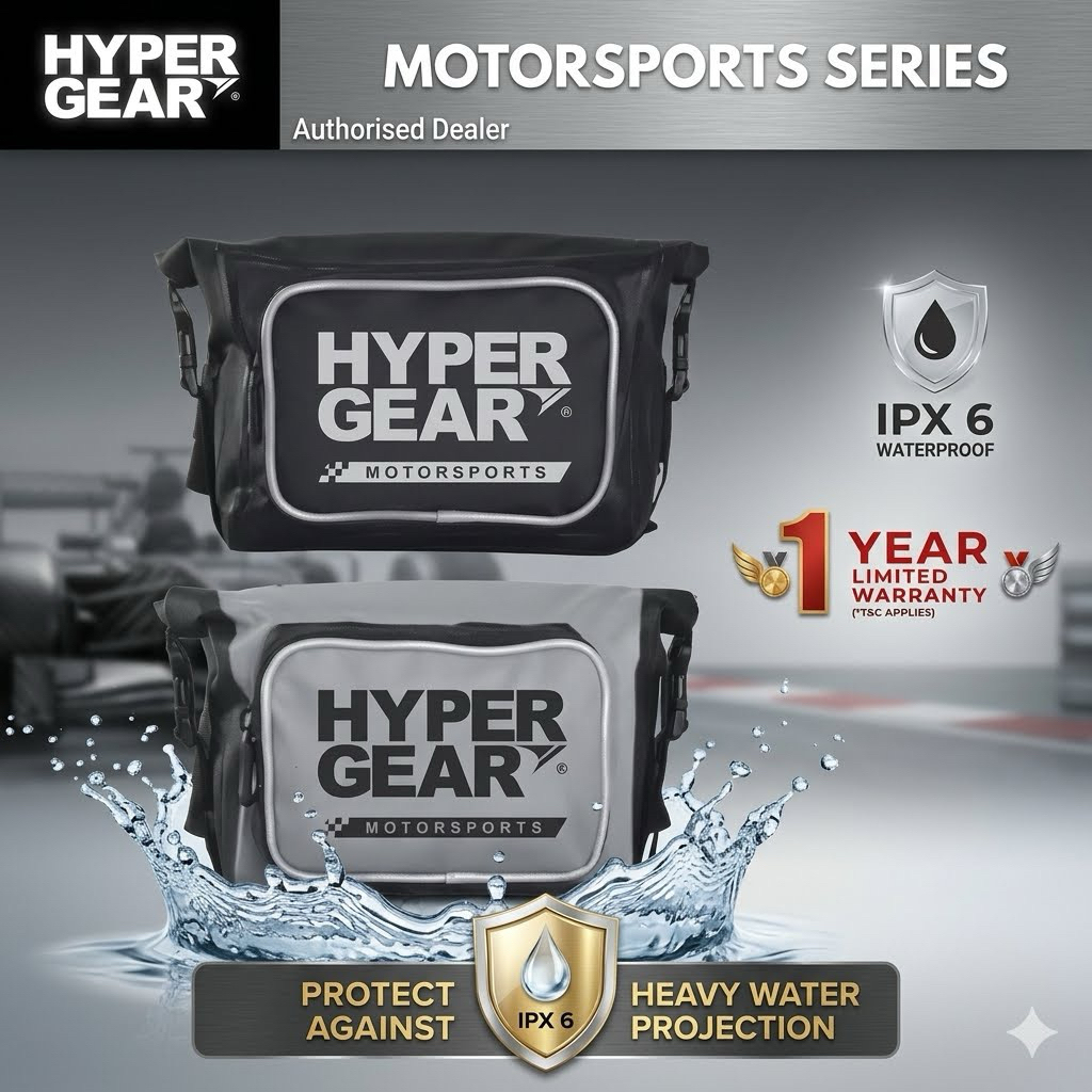 Hypergear Waist Pouch Medium Motosports-* Black / Grey (100% Original +1 year warranty)