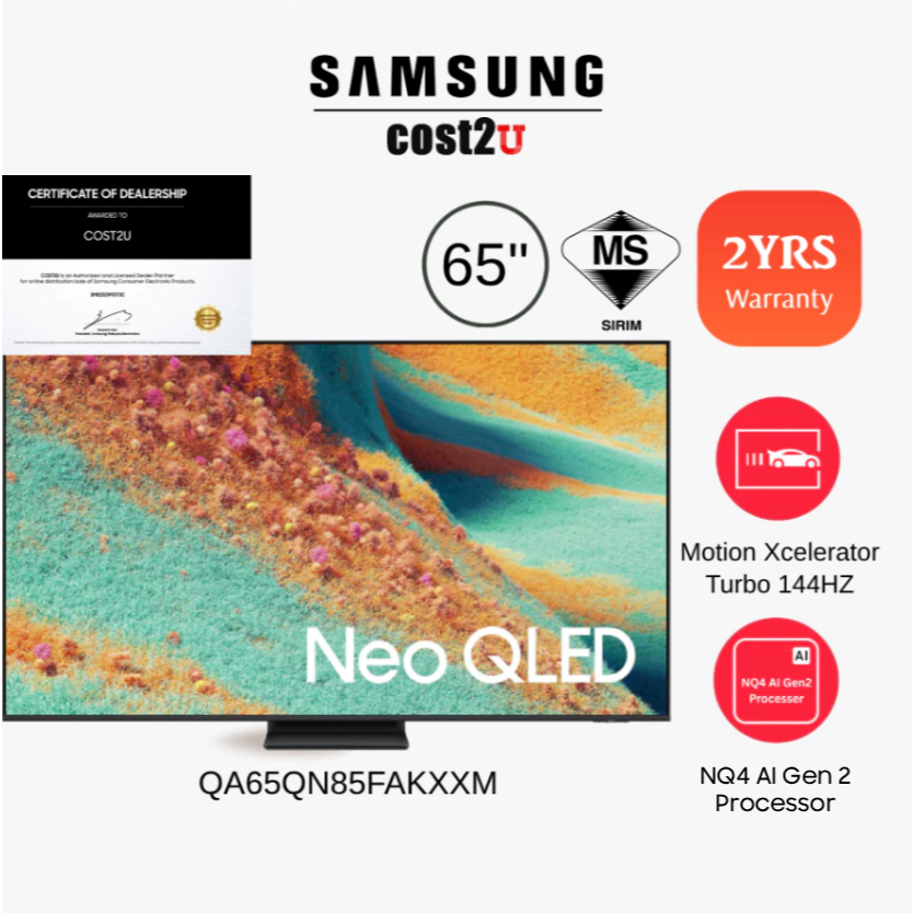 Samsung (55/65 Inch) Neo QLED 4K Smart AI TV | QN85D QN70F QN85F QN80H (Television 电视机)
