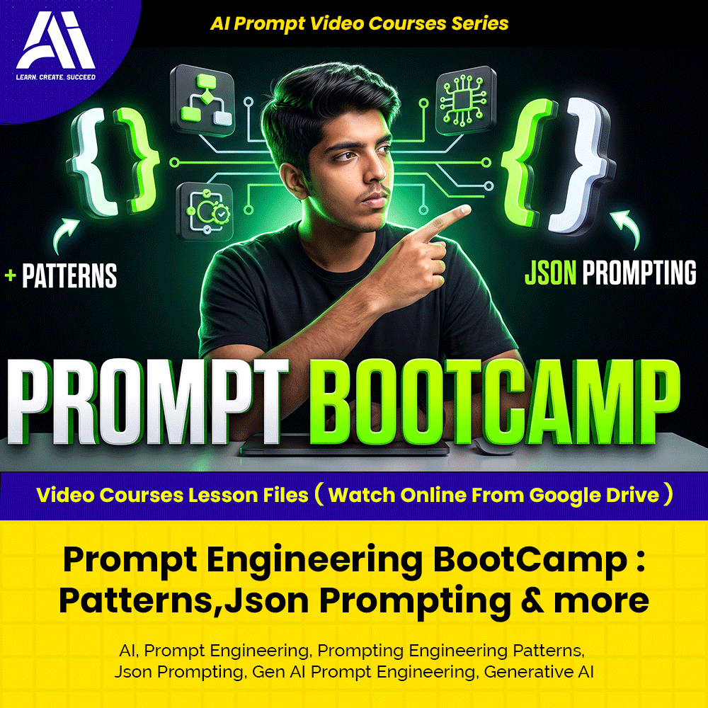 Learn Ai Prompting Course - Prompt Engineering BootCamp  Patterns,Json Prompting & more | Ai LLM Prompt Video Lessons