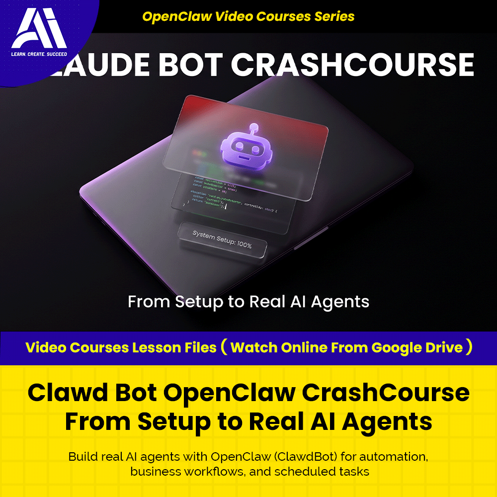 OpenClaw Video Courses - Clawd Bot OpenClaw CrashCourse From Setup to Real AI Agents | Learn OpenClaw | Ai Agent