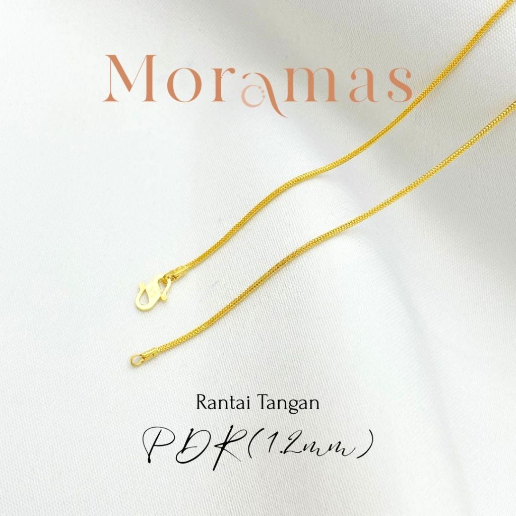 Moramas DRAGON PDR Bracelet 1.2mm 916 Gold/ Rantai Tangan BELUT NAGA Emas 916/ 龙骨手链916金 #Belut