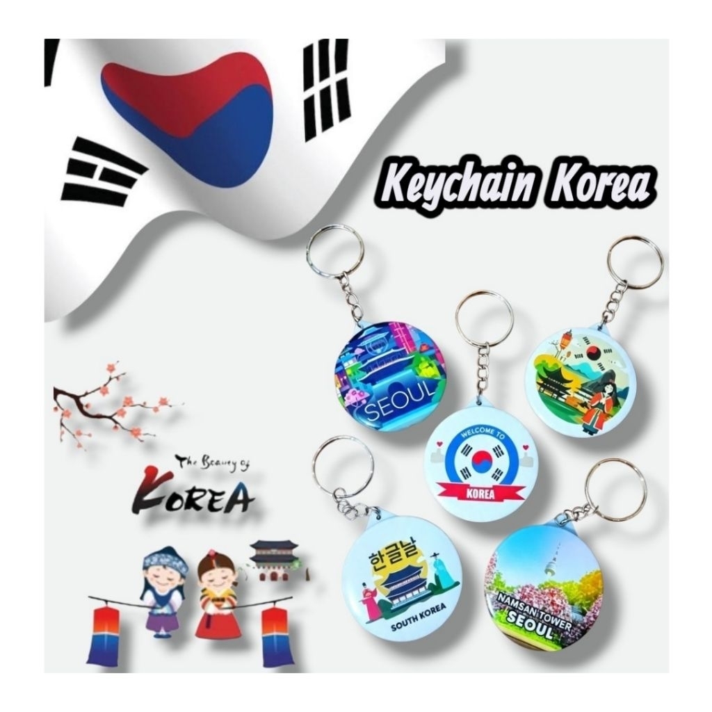 GANTUNGAN KEYCHAIN KOREA SELATAN KOREA SOUTH CITY SEOUL COLOURFULL SOUVENIR GIFT