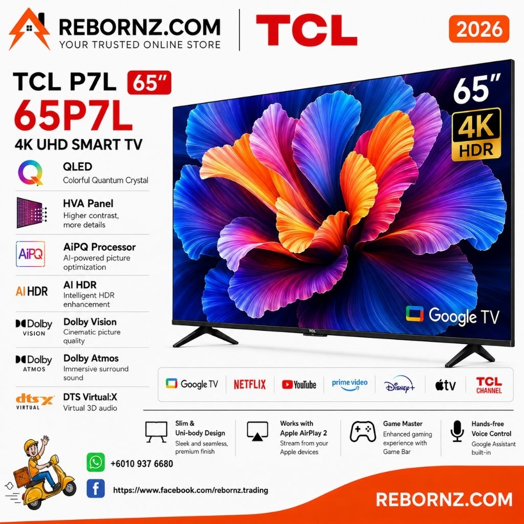 TCL 65" Premium QLED 4K UHD Google TV 2026 65P7L