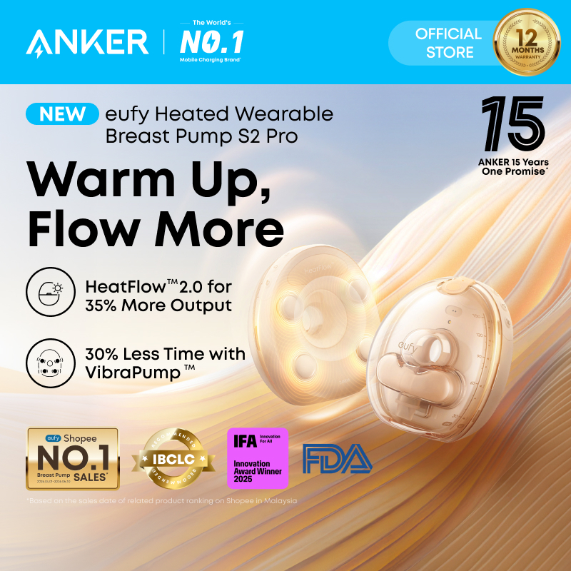 [HOT] ANKER eufy S2 Pro Hands-Free Wearable Breast Pump 5oz/150ml HeatFlow 2.0 Technology and App Control