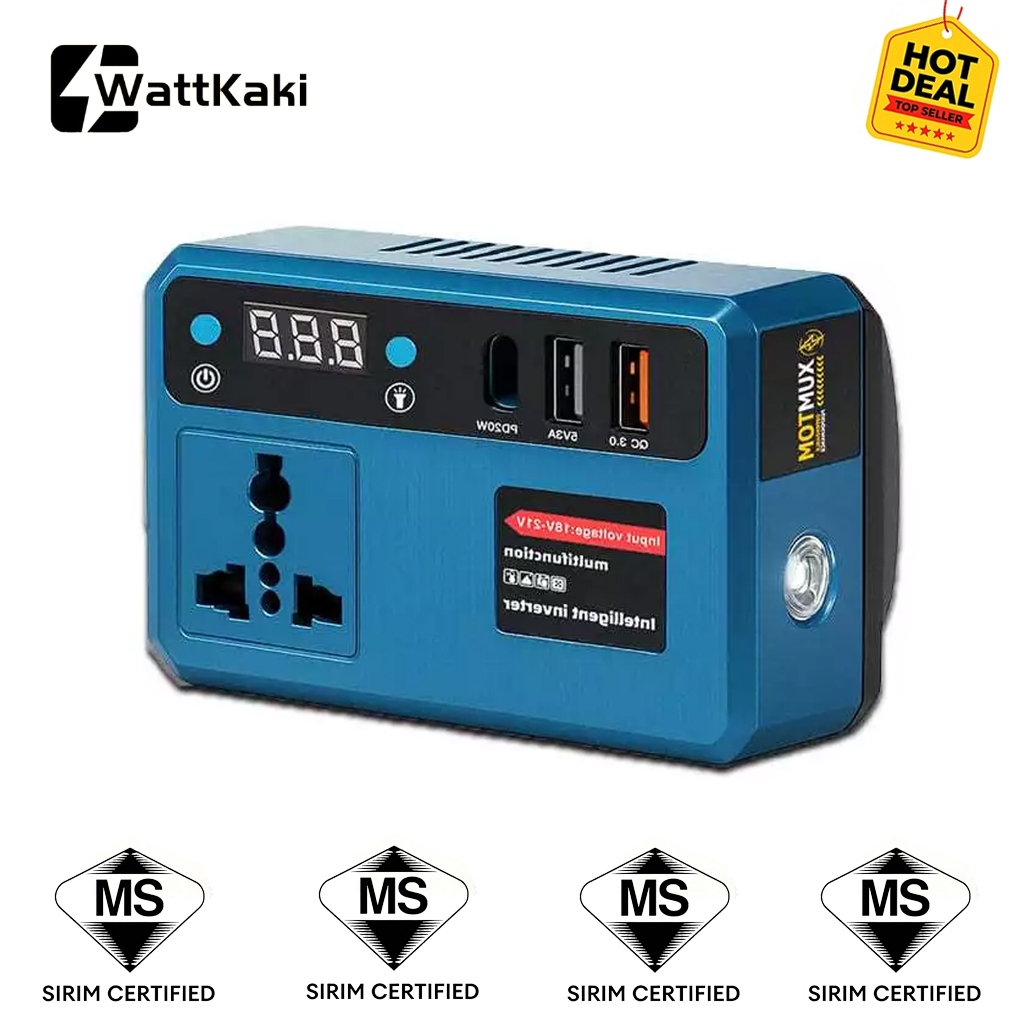 Dagmara Portable Power Inverters for 20V Battery Inverter 20v to 220v Converter with Dual USB,AC Outlet and Type-C