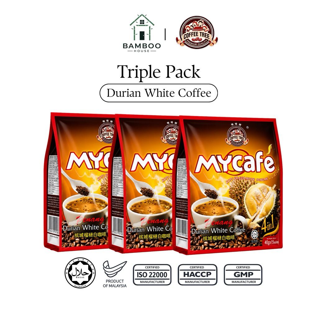 [TRIPLE PACK] Coffee Tree Penang Durian White Coffee (3 x 15’s x 40g)