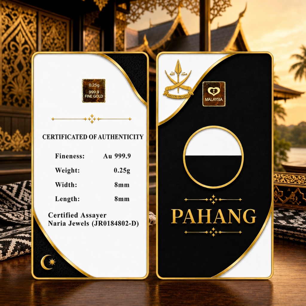 Naria 999.9/24K Gold Bar 0.25gm Pahang Design Edisi Negeri Malaysia Pahang Collection&hellip;