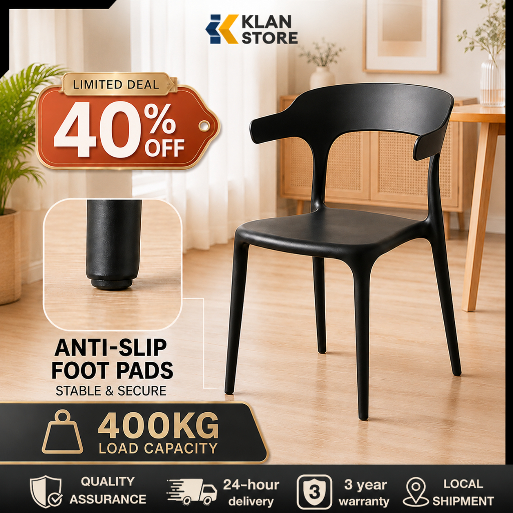 K-Kursi Makan Tanduk Plastik Dining Chair/Coffee Shop Chair/Plastic Chairdesk Chair/Office Chair/Desk Chair 塑料椅子