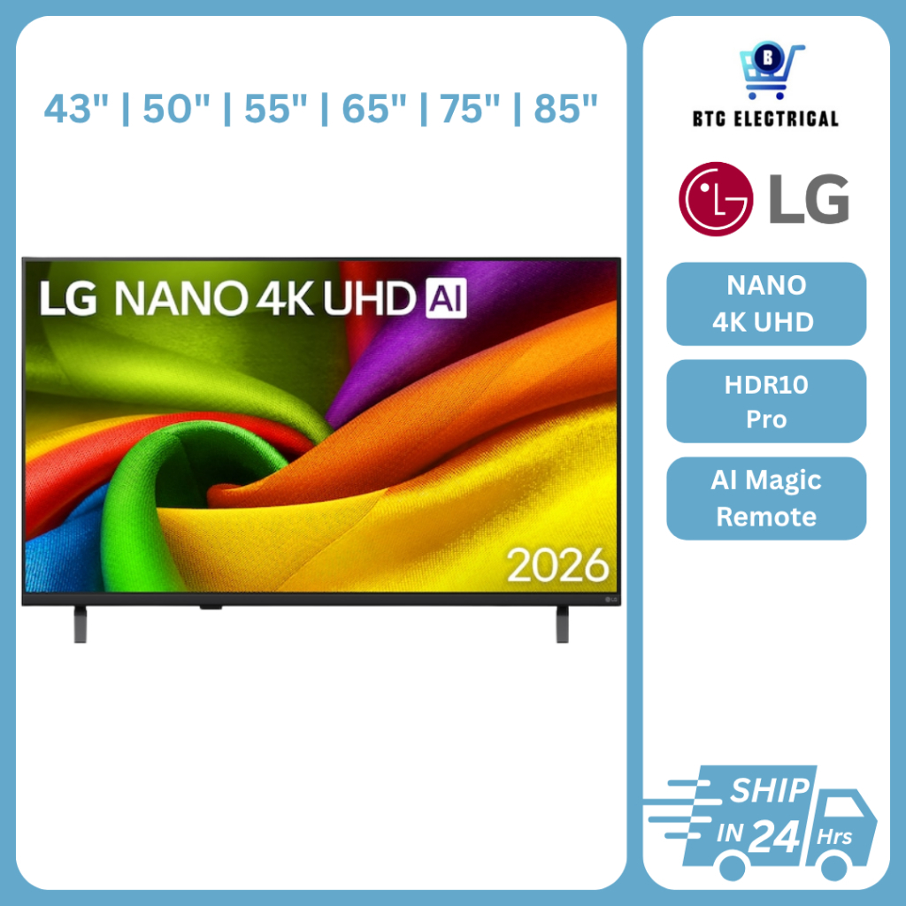 LG NANO 4K UHD AI Smart TV 2026 NU84 NU85 43" 50" 55" 65" 75" 85" 98" 120HZ