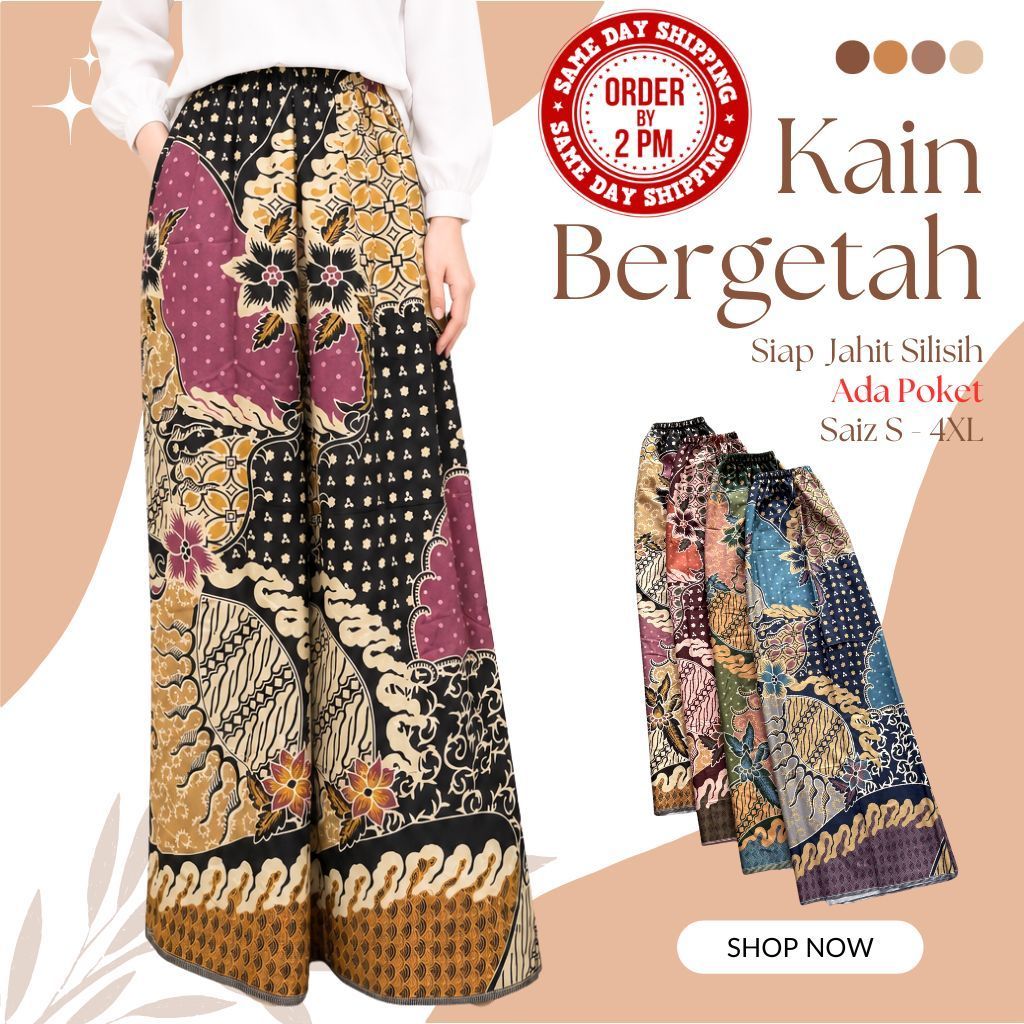 QQ HOUSE Kain Berpantang Bergetah / Confinement Sarong / Kain Batik Instant - Ready Stock