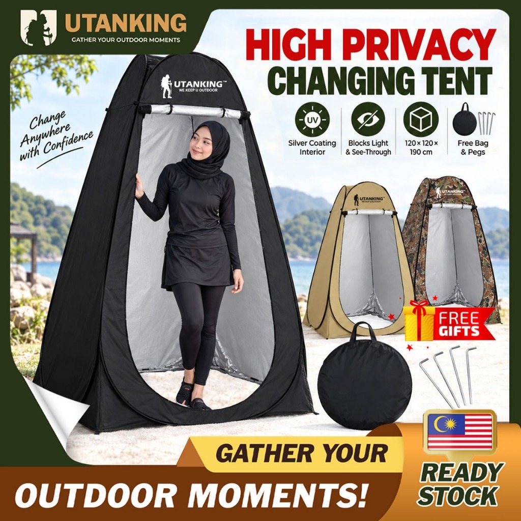 UtanKing™ Changing Tent Fitting Room Bathroom Shower Privacy Bath Toilet Beach Camping Khemah Tandas
