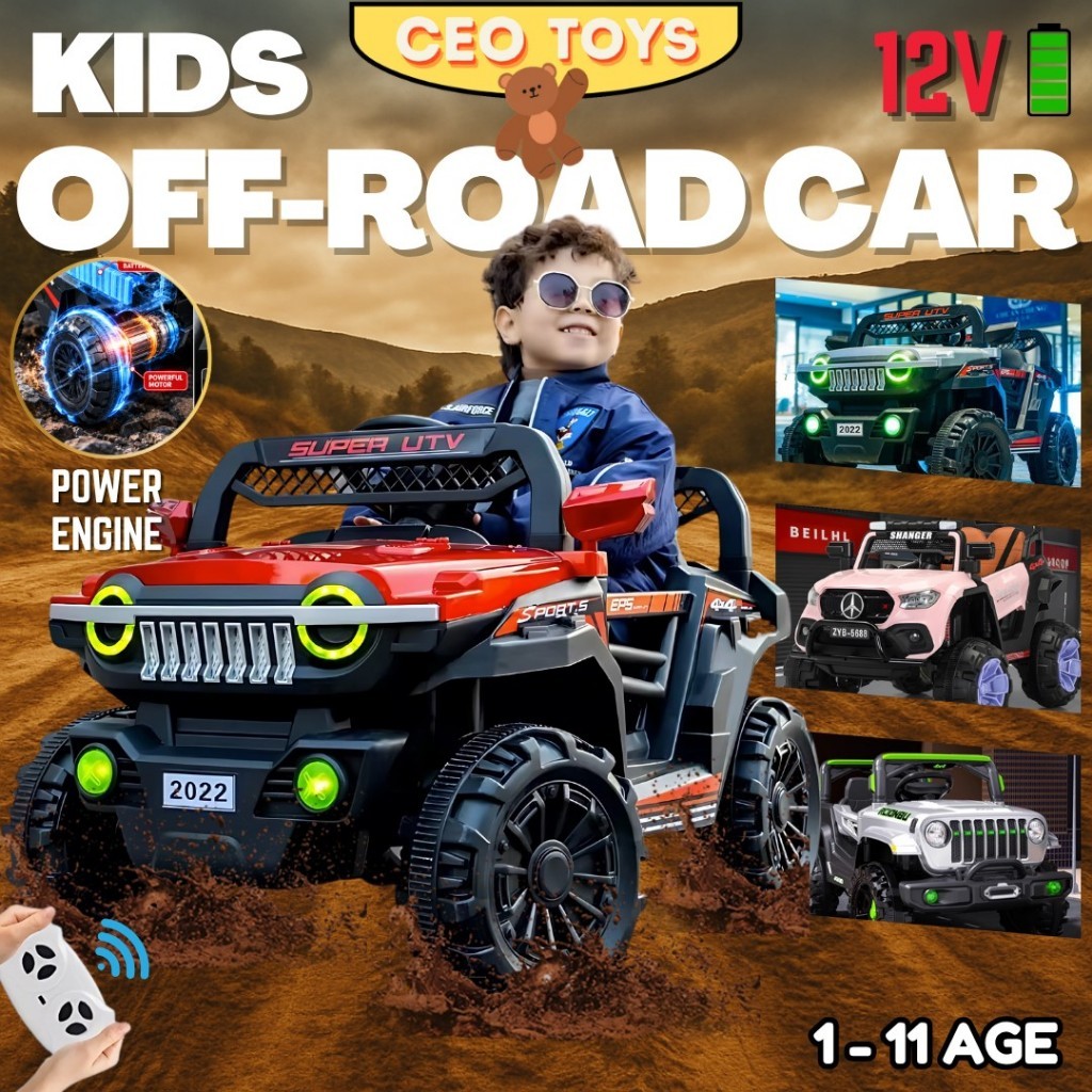 [CEOTOYS] Kids Electric Ride On Car With Parent Remote Children Electric OFF-ROAD Car Kereta Mainan Elektrik Budak 儿童电动车