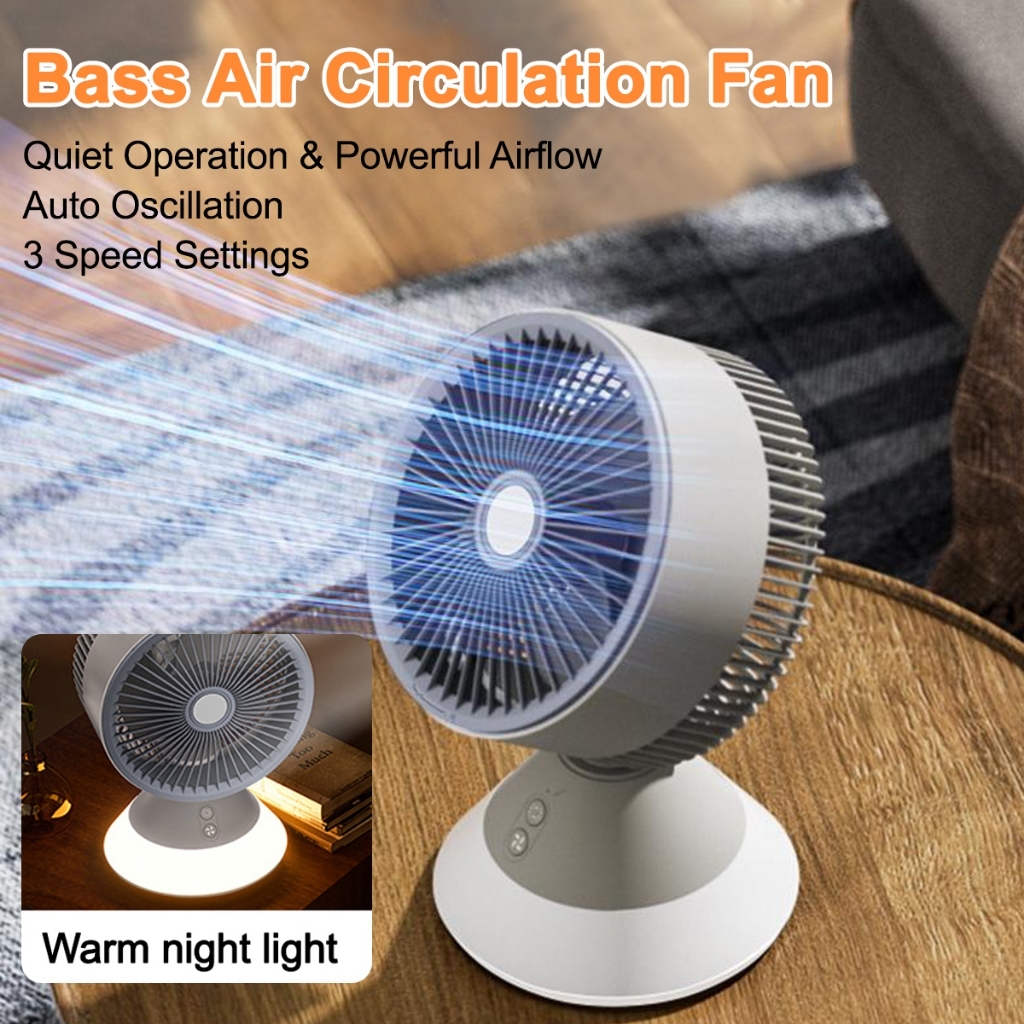 【Ready Stock】Mini Kipas Meja Portable Electric Fan 3 Speed Strong Wind Low Noise Oscillating Table Fan Cooling Fan Desk
