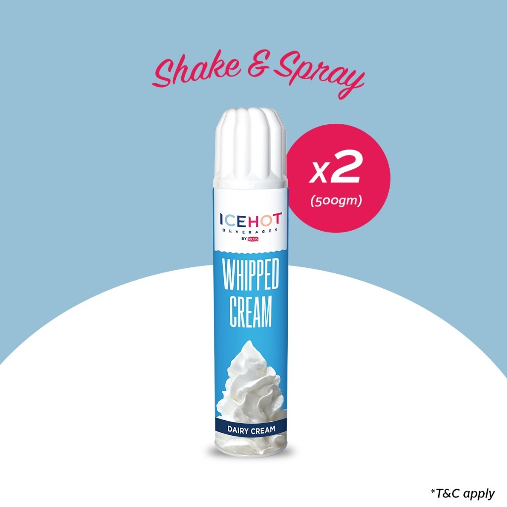 [Bundle] ICEHOT Dairy Whipped Cream 500g - Shake & Spray [Klang Valley, Ipoh, Penang, Melaka, JB and Muar]