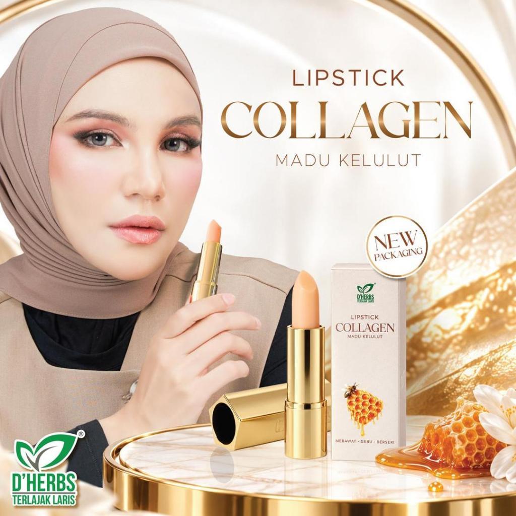 DHERBS NEW LIPSTICK COLLAGEN + MADU KELULUT