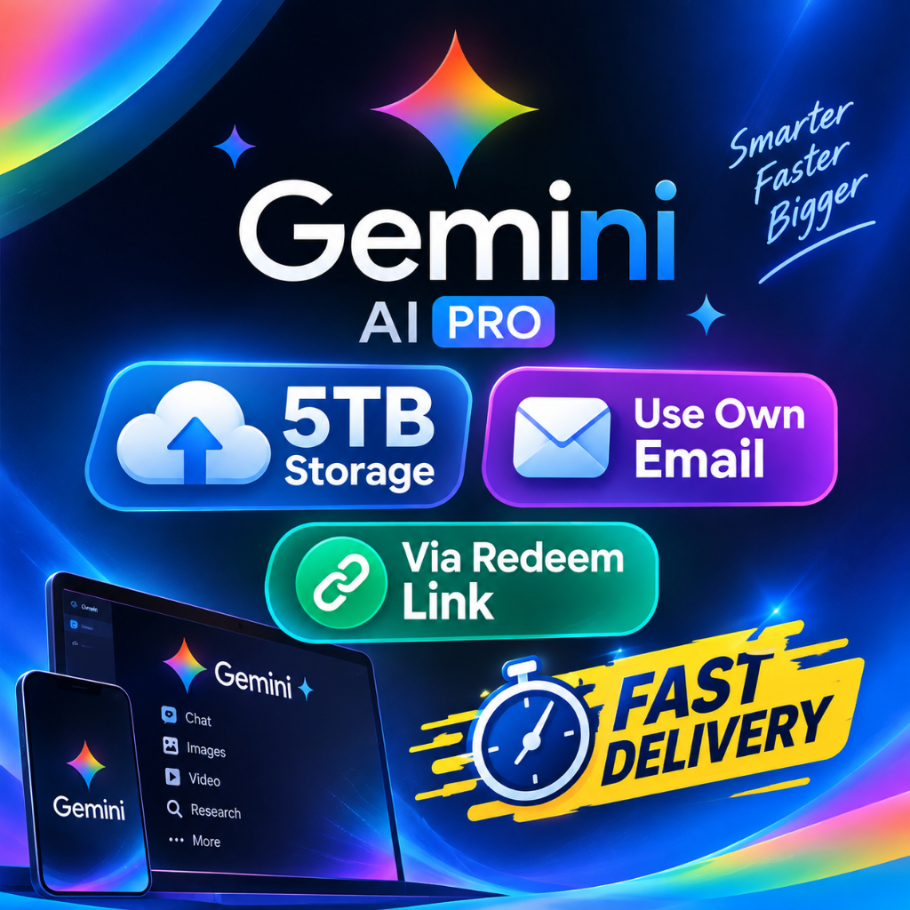 [𝗙𝗔𝗦𝗧] Gemini AI Pro Redeem Link for iOS Android Tablet PC Use Own Email