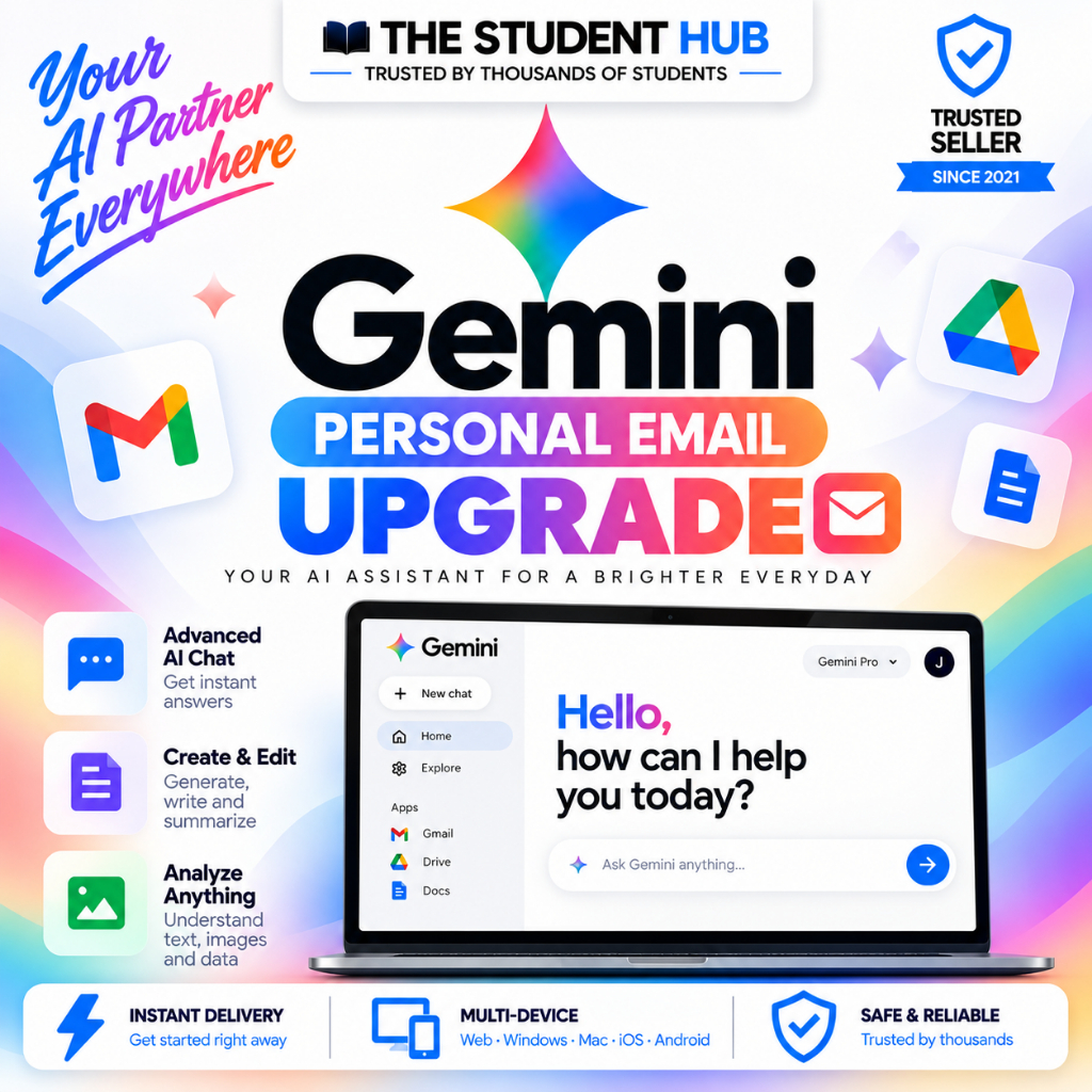 Google Gemini Pro - Personal Email Upgrade | Instant Delivery | Premium AI Assistant