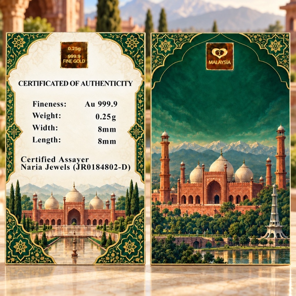 Naria 999.9/24K Gold Bar 0.25gm Green Masjid Design Emas Tulen Gold Investment&hellip;