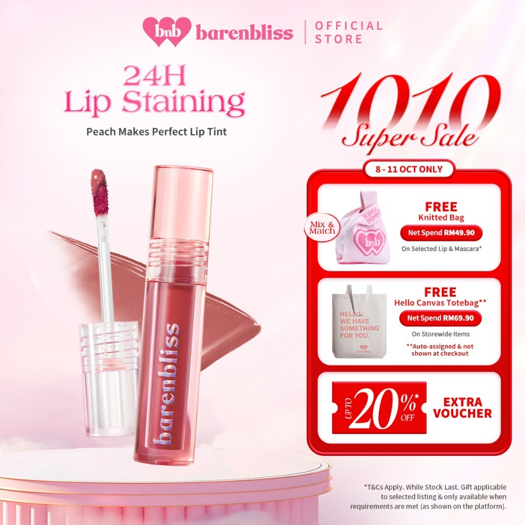 [Official] BNB barenbliss Peach Makes Perfect Lip Tint Classic Edition 3g | Glossy Finish 24H Lasting Glow
