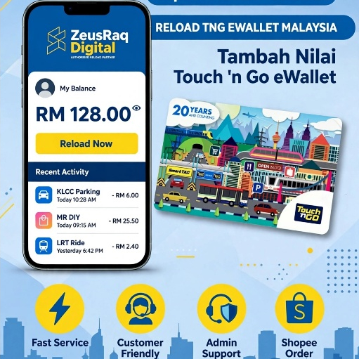 Reload TNG| Touch n Go Reload Digital | Tambah Nilai TNG E-Wallet