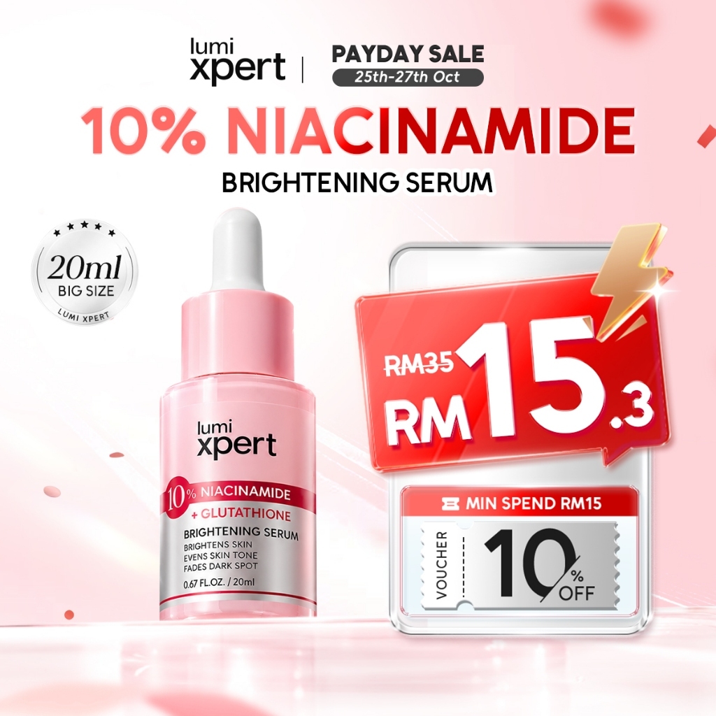 Lumixpert 10% Niacinamide Brightening Serum 20ml Glowing Essence Even Out Skin Tone Improve Dullness Whitening Skincare