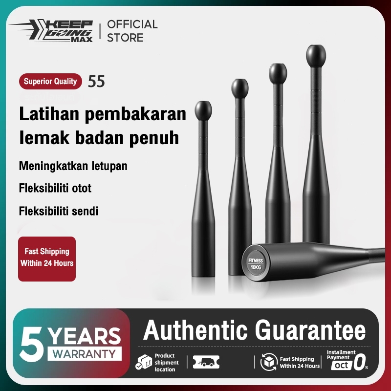 ?Limited Price?[2–12KG] Clubbell Besi | Fitness Steel Untuk Forearm Strength & Rehabilitasi Core Training