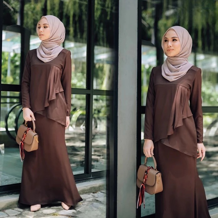 Haurabelle Nona Manis Baju Kurung Modern 2025 Wanita | Ready Stock Malaysia | Design Baru Viral Raya  Premium Como Crepe