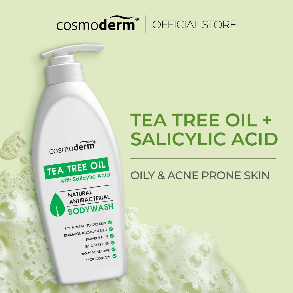 Cosmoderm Tea Tree Oil with Salicylic Acid Bodywash , Acne Care, Oil Control, Kawalan Jerawat, Body Shower