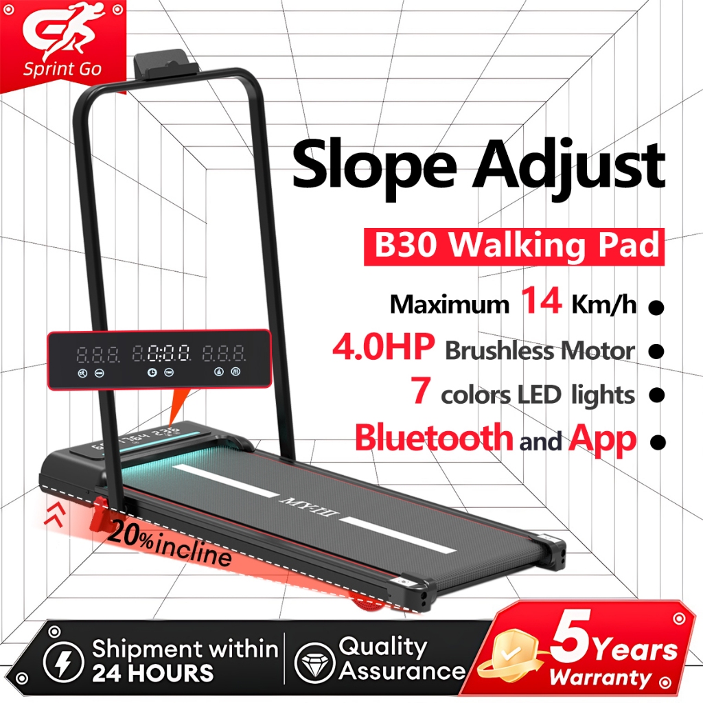 4.0HP Walking Pad Treadmill With APP Inclination Foldable Smart Bluetooth Machine Ultra-Thin Home Exercise Equipment
