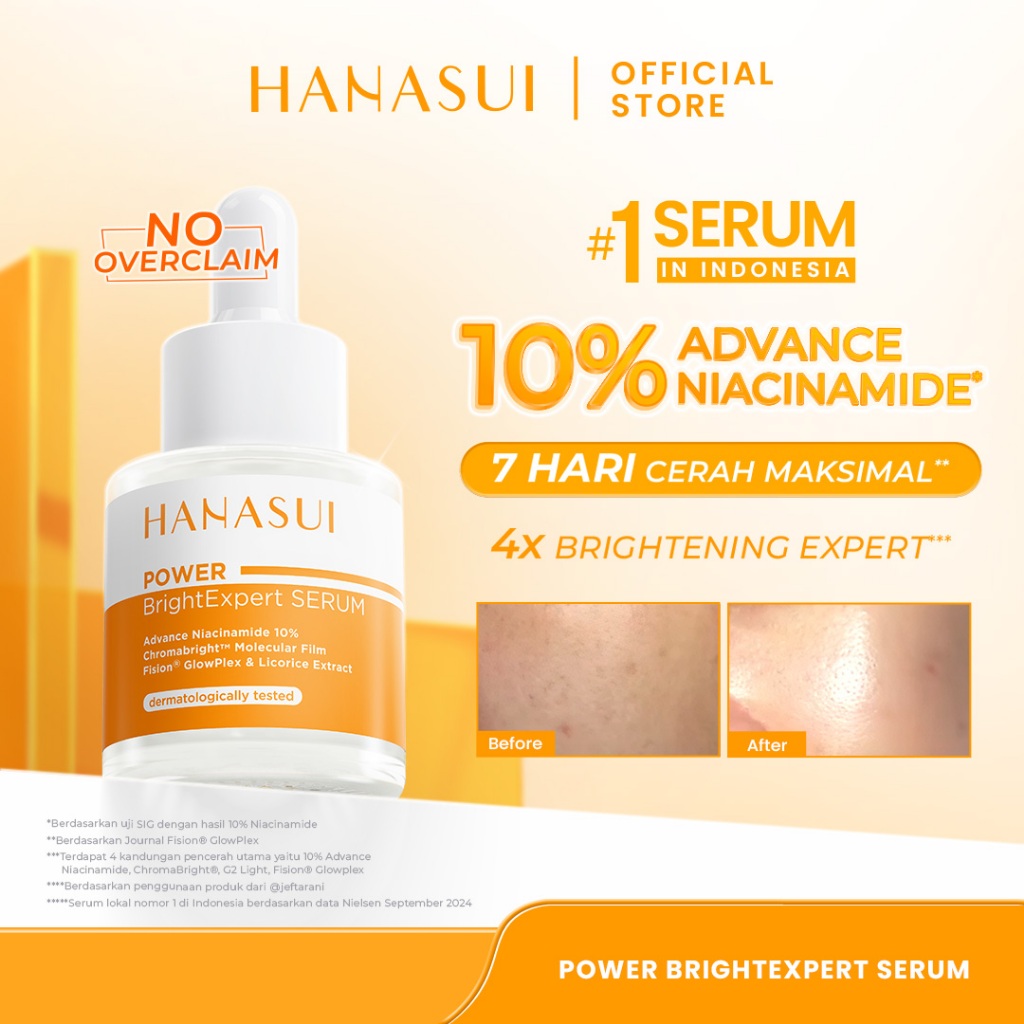 REAL 10% ADVANCE NIACINAMIDE Hanasui Power Bright Expert Serum - Serum Mencerahkan Kurangi Bintik Hitam Bekas Jerawat