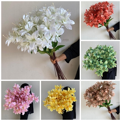 3 Head Perfume Lily Flower Wedding Home Decor | Bunga Pelamin Murah Peony Hantaran Bunga Hiasan Rumah Bunga Hantaran