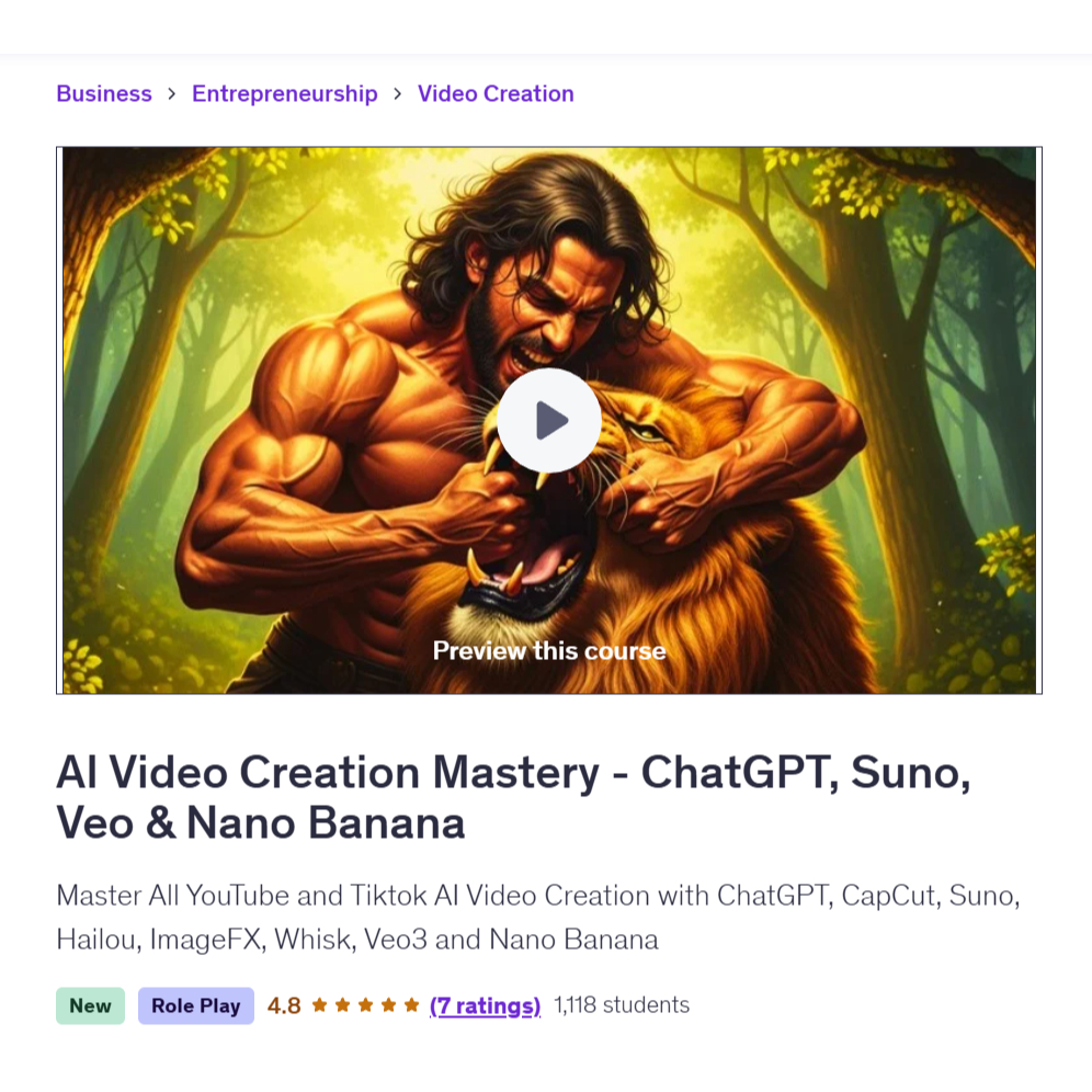Nano Banana Video Course-AI Video Creation Mastery - ChatGPT, Suno, Veo & Nano Banana