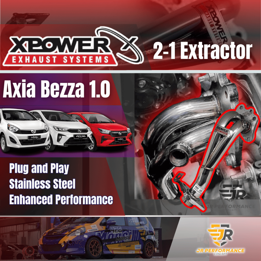 XPower Stainless Steel 2-1 Header Extractor Perodua Axia 1st Gen 1.0 ...