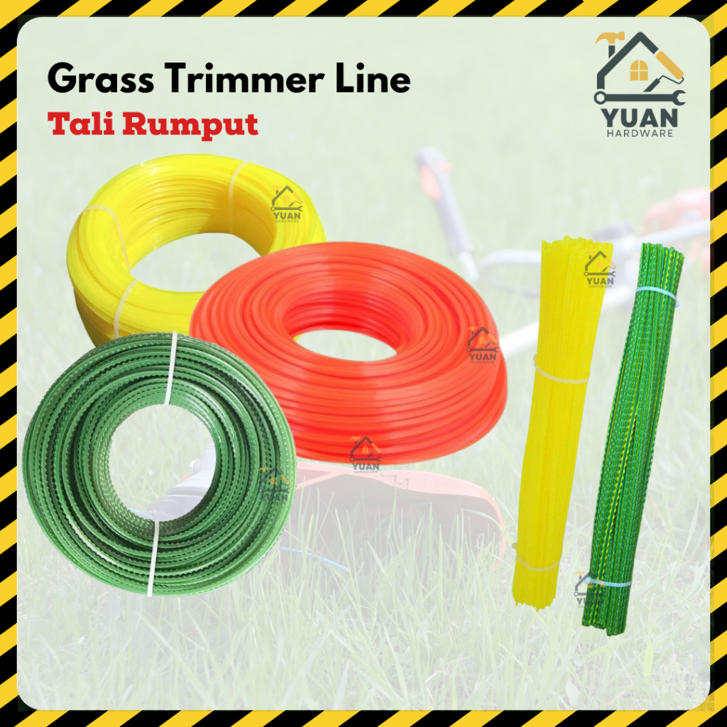 Grass Trimmer Line Tali Rumput Nylon Cutter 2.4mm 3.0mm Bundle Roll Mesin Potong Rumput
