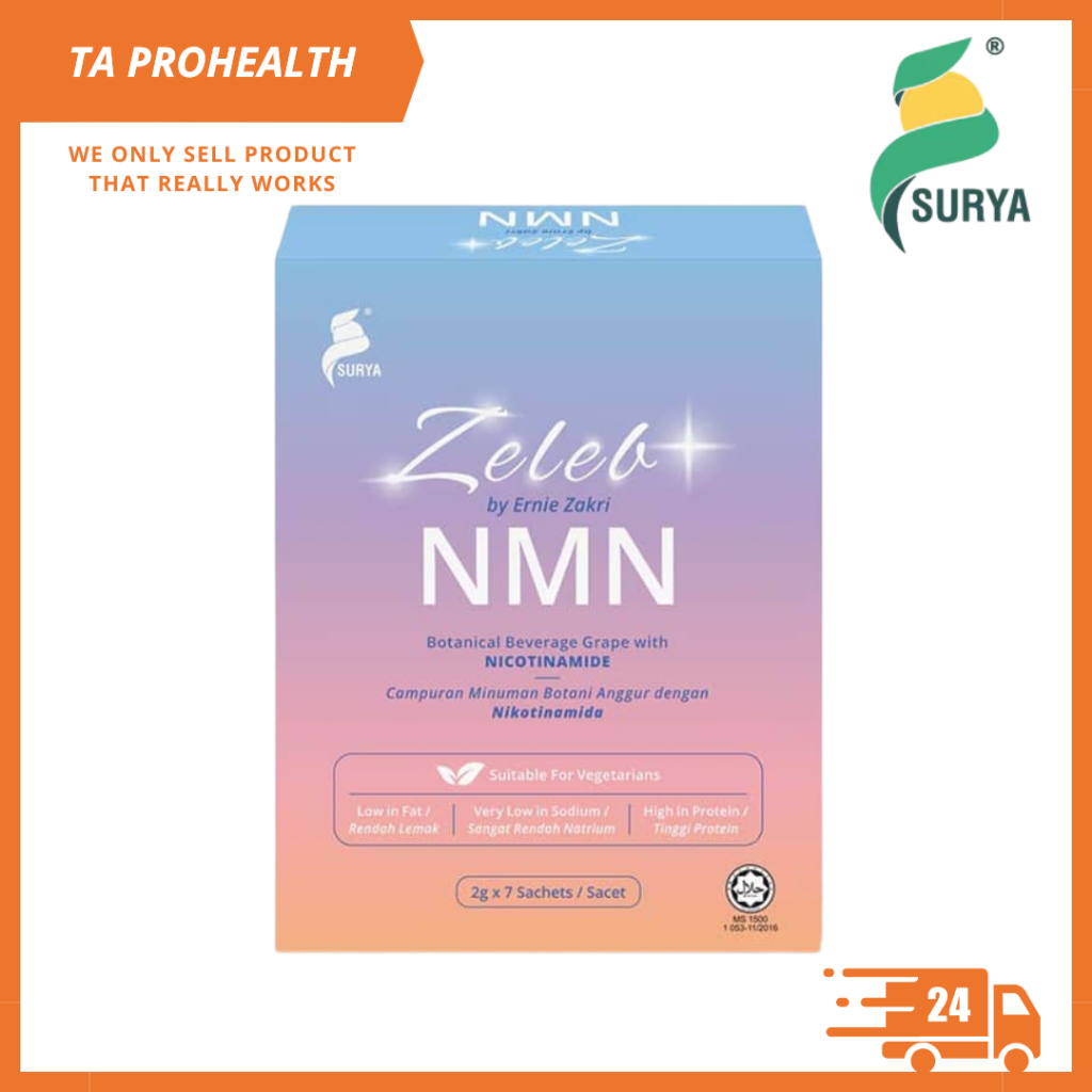 SURYA Zeleb+ by Ernie Zakri NMN Botanical Beverage Grape 2g X 30 Sachets