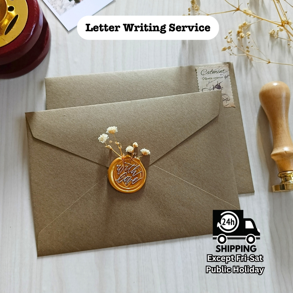 【Personalized】SIMPLE Retro Vintage Letter + Wax | Birthday, Wedding, Love Note | Writing Serv